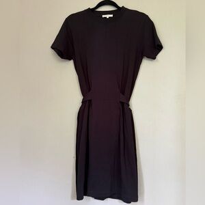 Vince Crew Neck Short Sleeve Tie Waist T-shirt Dress in Navy Size XS
